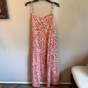 GAP Tiered Maxi Dress Coral Color XL